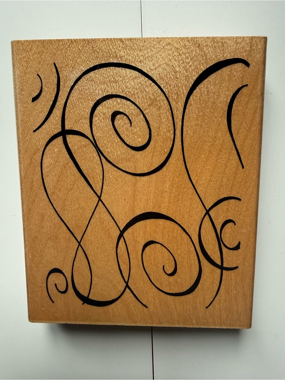 JRL Design Large Wood Mount Stamp "Starry Night Swirl" Background NWOT